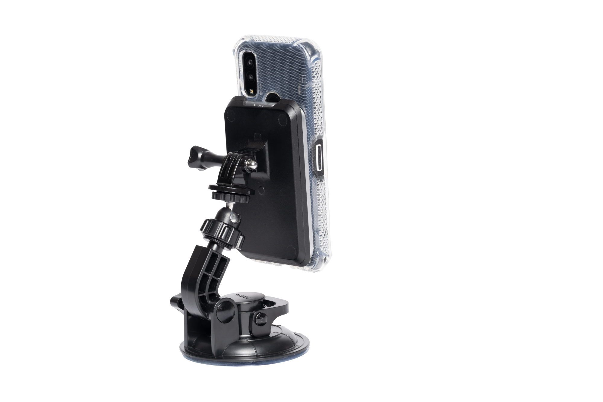 Suction cup mount for Kyocera smartphone with universal connector